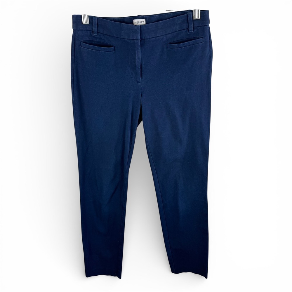 J. By J. Crew Navy Blue‎ Slim Cropped Stretch Cotton Trousers Classic Preppy 4R